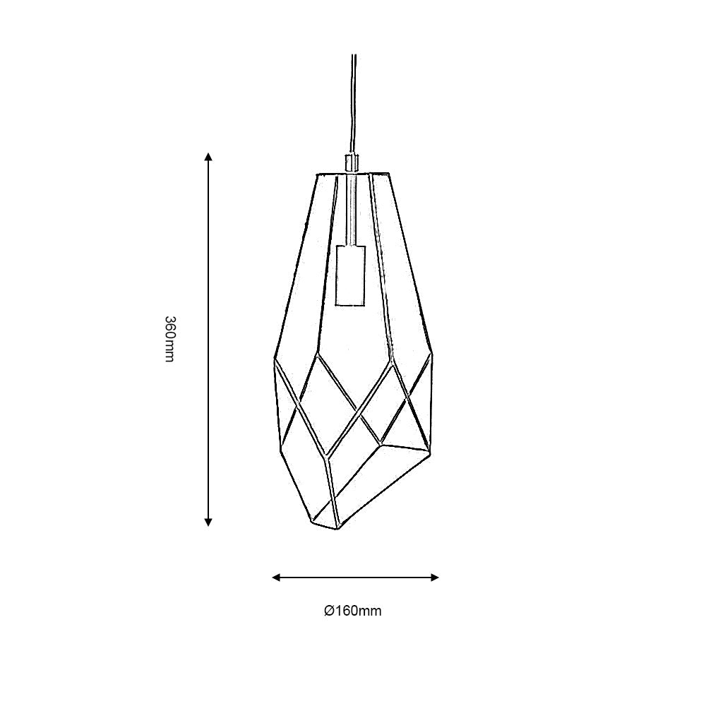 Oaks Lighting - Jonk Medium Modern Geometric Pendant Light, 1 x E27 - Luminosity Designs Ltd