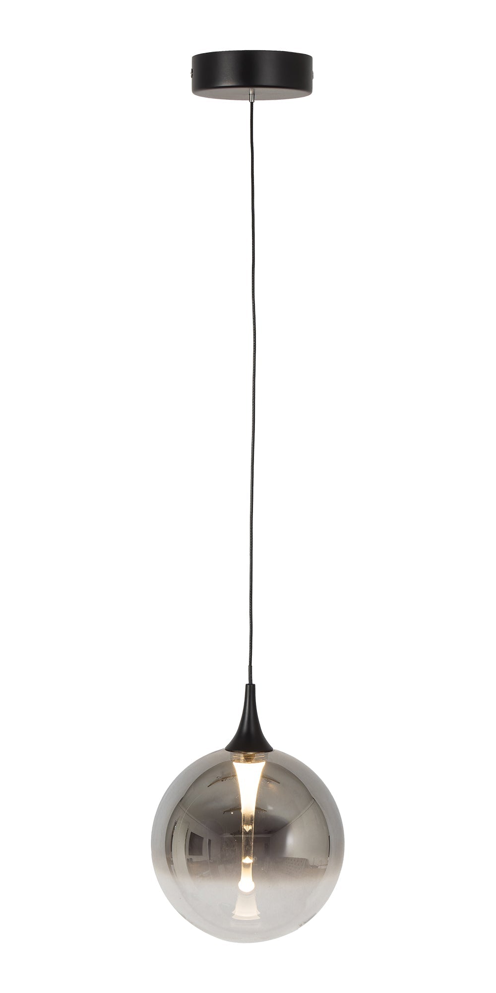 Oaks Lighting - Kadina 1 Light LED Pendant With Smoke Glass Sphere - Luminosity Designs Ltd