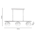 Oaks Lighting - Kadina 3 Light LED Bar With Smoke Glass Spheres - Luminosity Designs Ltd