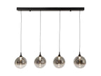 Oaks Lighting - Kadina 4 Light LED Bar Multi Pendant With Smoke Glass Spheres - Luminosity Designs Ltd