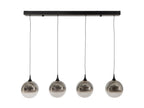 Oaks Lighting - Kadina 4 Light LED Bar Multi Pendant With Smoke Glass Spheres - Luminosity Designs Ltd