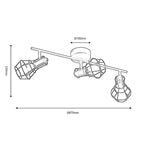 Oaks Lighting - Kersen Industrial Style Modern Spotlight Bar, 3x E14 (Oaks 5156/3) - Luminosity Designs Ltd