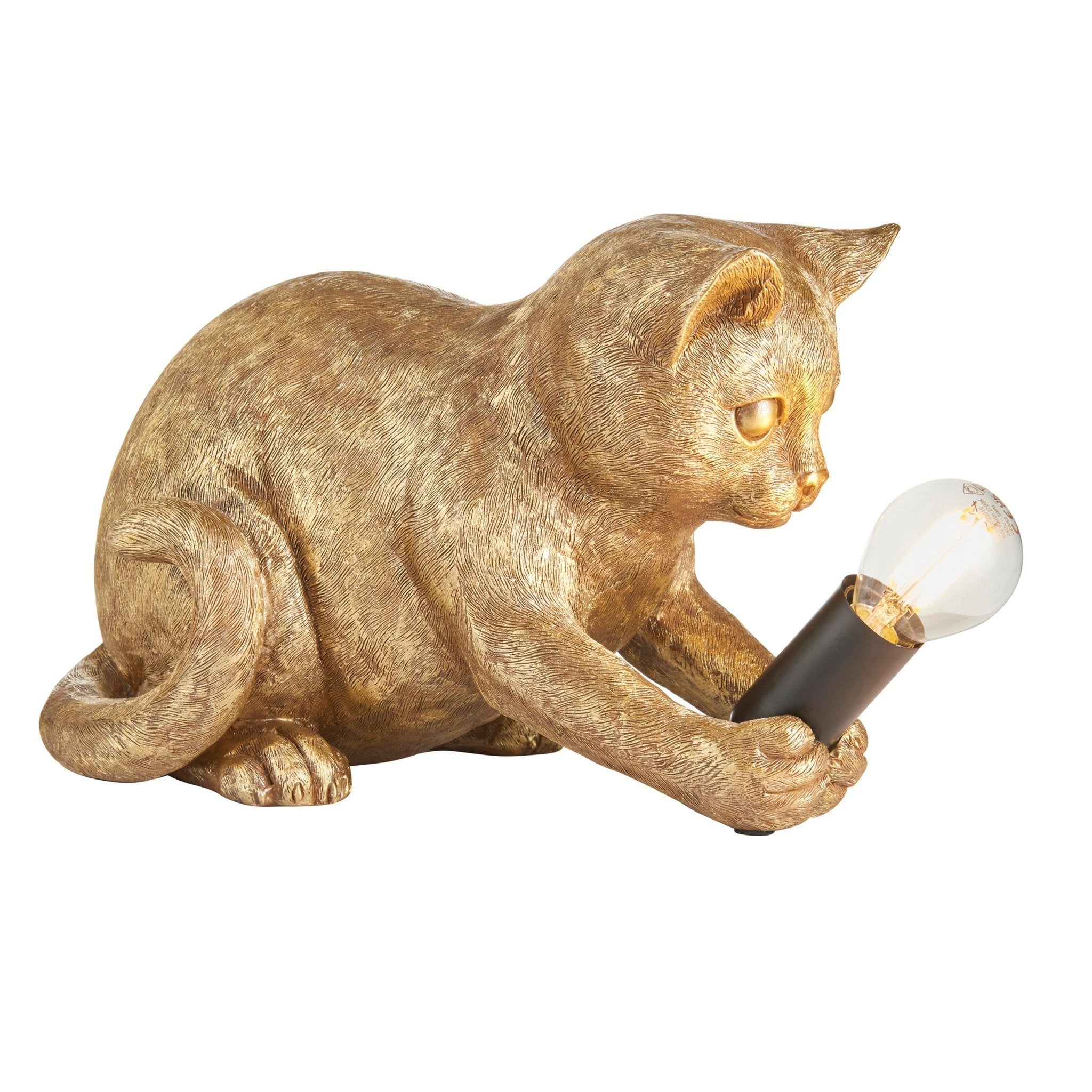Endon - Kitten Sculpture Table Lamp With Braided Cable and E14 Lamp holder (ENDON 107389 / 107390) - Luminosity Designs Ltd
