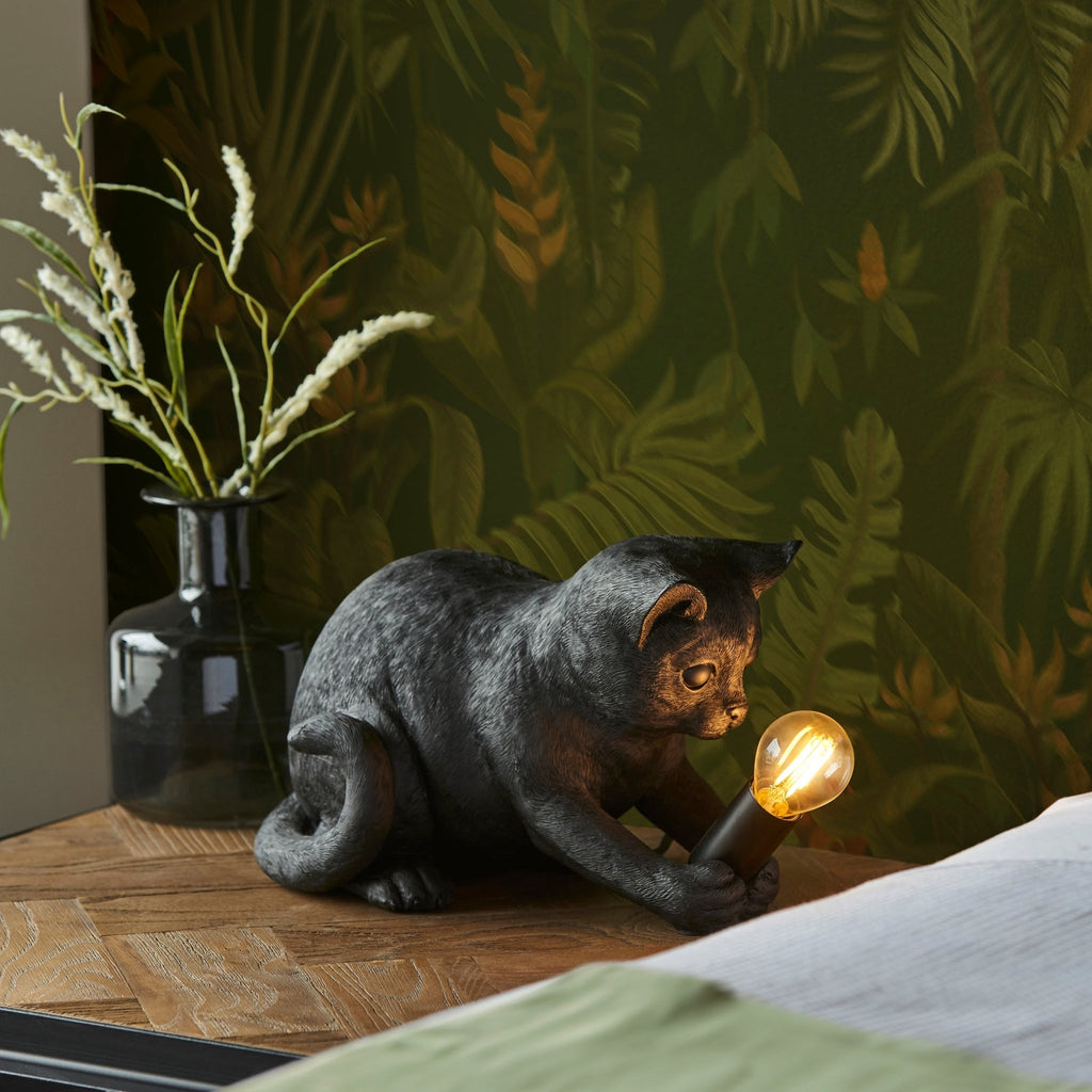 Endon - Kitten Sculpture Table Lamp With Braided Cable and E14 Lamp holder (ENDON 107389 / 107390) - Luminosity Designs Ltd