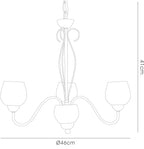 Diyas - Klara Traditional Pendant, 3 Light G9, Antique Brass/Opal Glass (Diyas IL20251) - Luminosity Designs Ltd