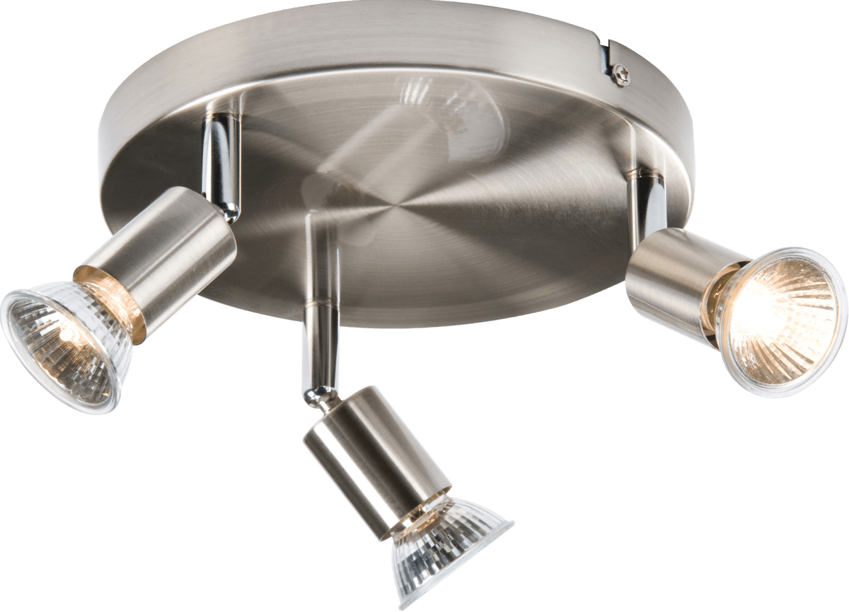 Luminosity Designs - Knightsbridge 230V GU10 Triple Spotlight - Brushed Chrome - Luminosity Designs Ltd