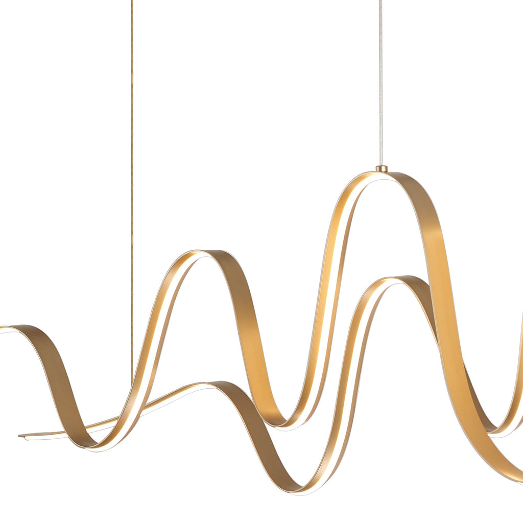 Luminosity Designs - Knot Double Wave Pendant, 1 x 65W LED, Triac Dimmable, 3000K, 3600lm - Luminosity Designs Ltd