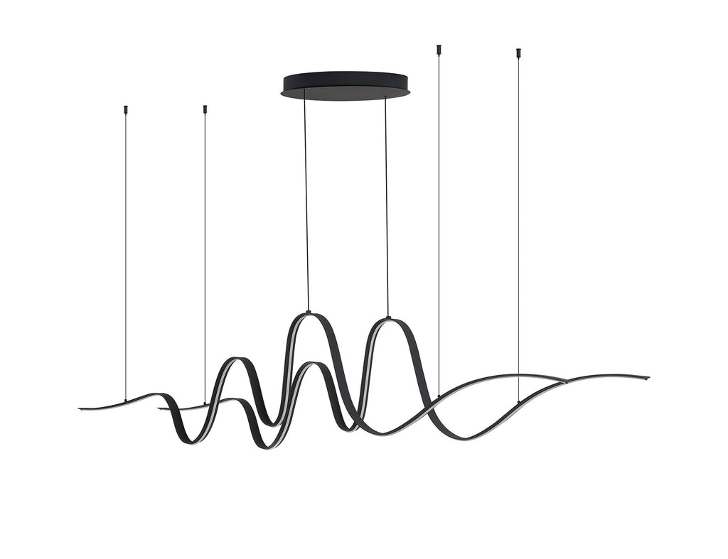 Luminosity Designs - Knot Double Wave Pendant, 1 x 65W LED, Triac Dimmable, 3000K, 3600lm - Luminosity Designs Ltd