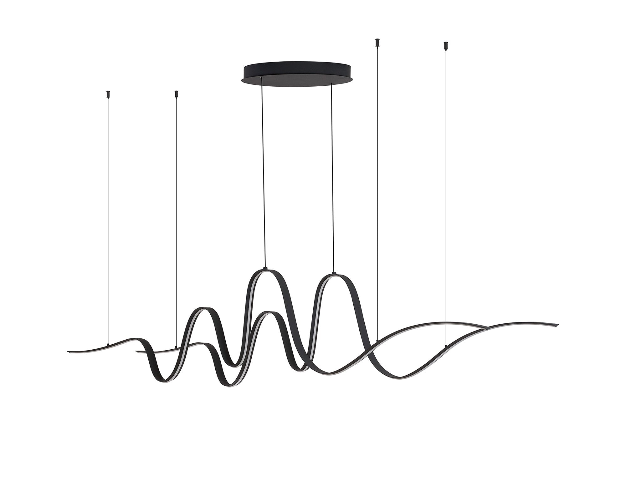 Luminosity Designs - Knot Double Wave Pendant, 1 x 65W LED, Triac Dimmable, 3000K, 3600lm - Luminosity Designs Ltd