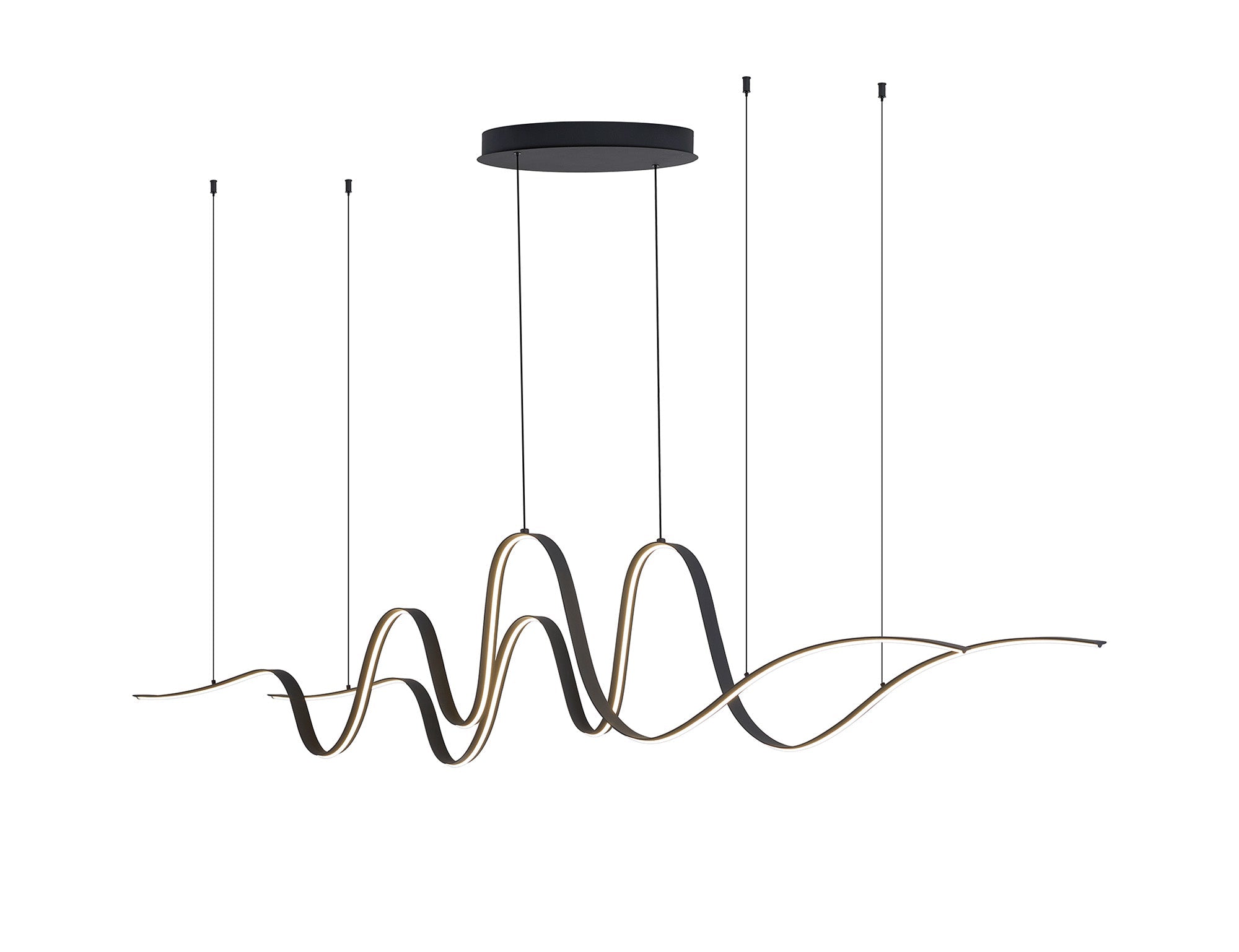 Luminosity Designs - Knot Double Wave Pendant, 1 x 65W LED, Triac Dimmable, 3000K, 3600lm - Luminosity Designs Ltd