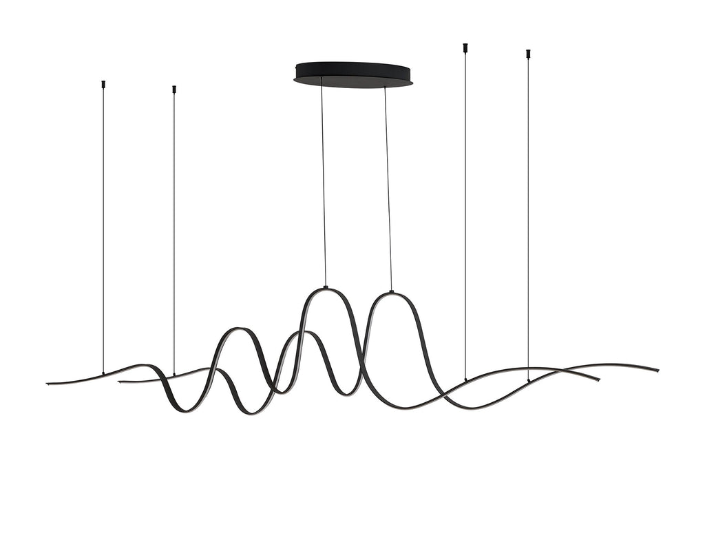 Luminosity Designs - Knot Double Wave Pendant, 1 x 65W LED, Triac Dimmable, 3000K, 3600lm - Luminosity Designs Ltd