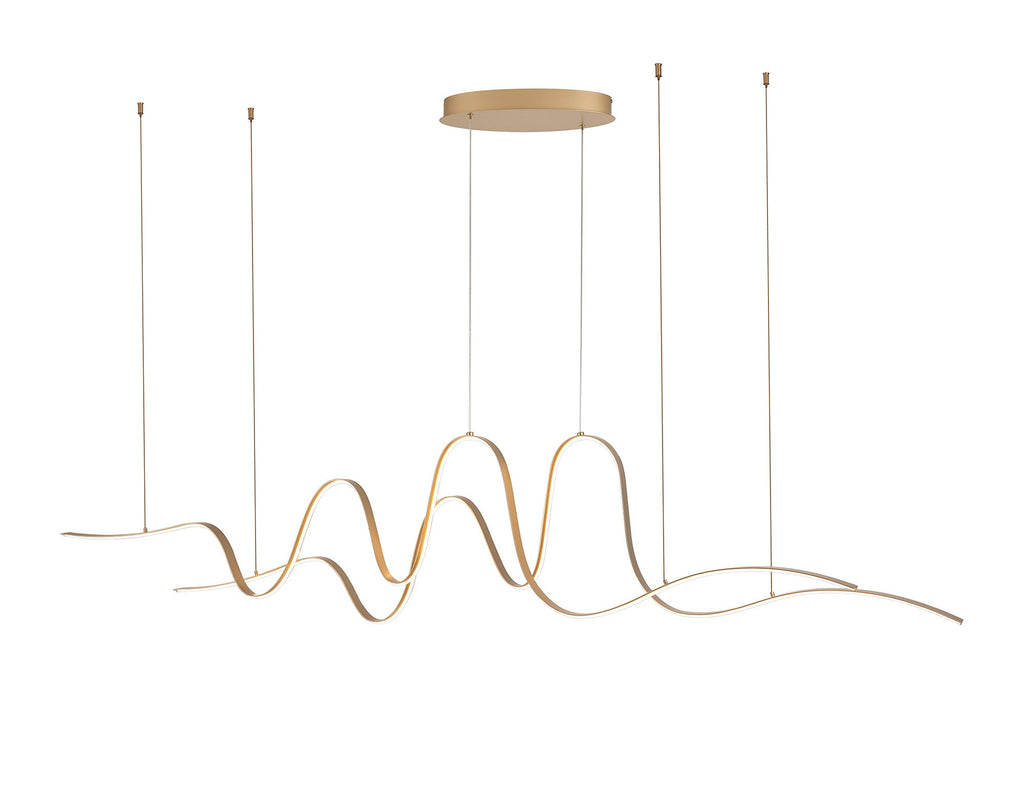 Luminosity Designs - Knot Double Wave Pendant, 1 x 65W LED, Triac Dimmable, 3000K, 3600lm - Luminosity Designs Ltd