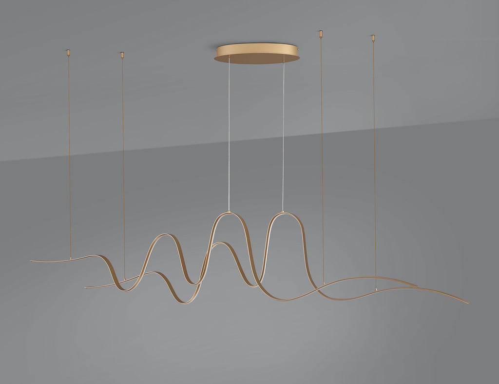 Luminosity Designs - Knot Double Wave Pendant, 1 x 65W LED, Triac Dimmable, 3000K, 3600lm - Luminosity Designs Ltd