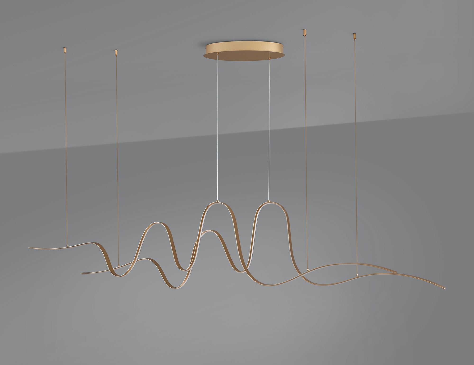 Luminosity Designs - Knot Double Wave Pendant, 1 x 65W LED, Triac Dimmable, 3000K, 3600lm - Luminosity Designs Ltd