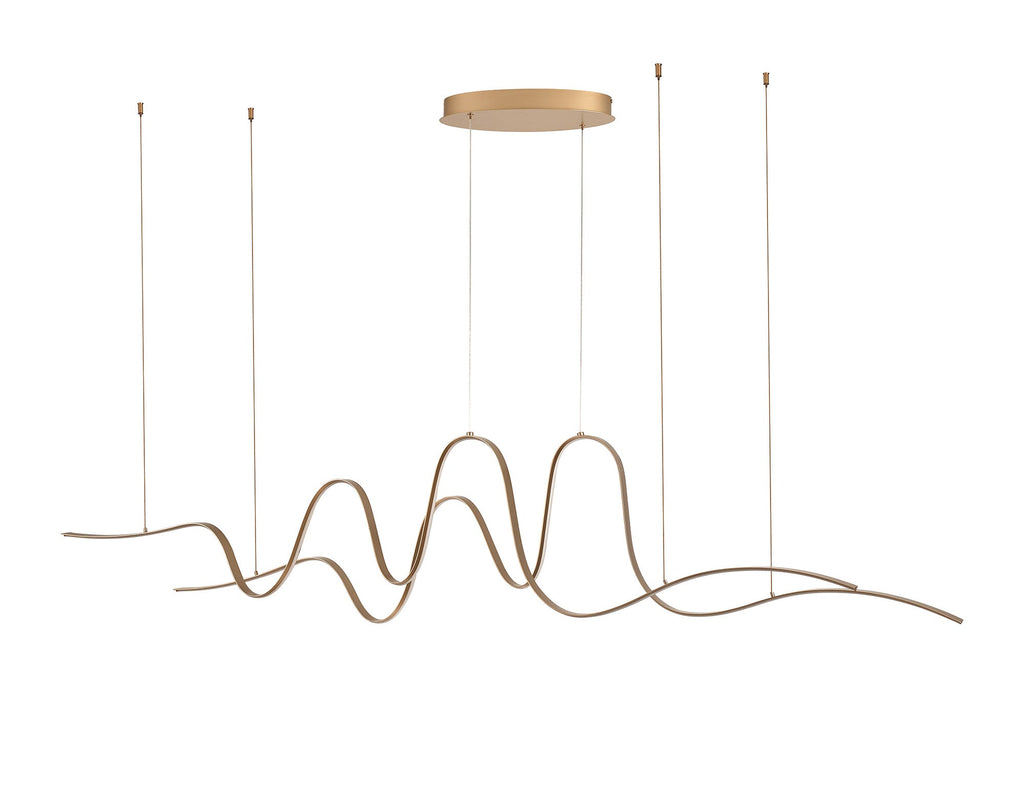 Luminosity Designs - Knot Double Wave Pendant, 1 x 65W LED, Triac Dimmable, 3000K, 3600lm - Luminosity Designs Ltd