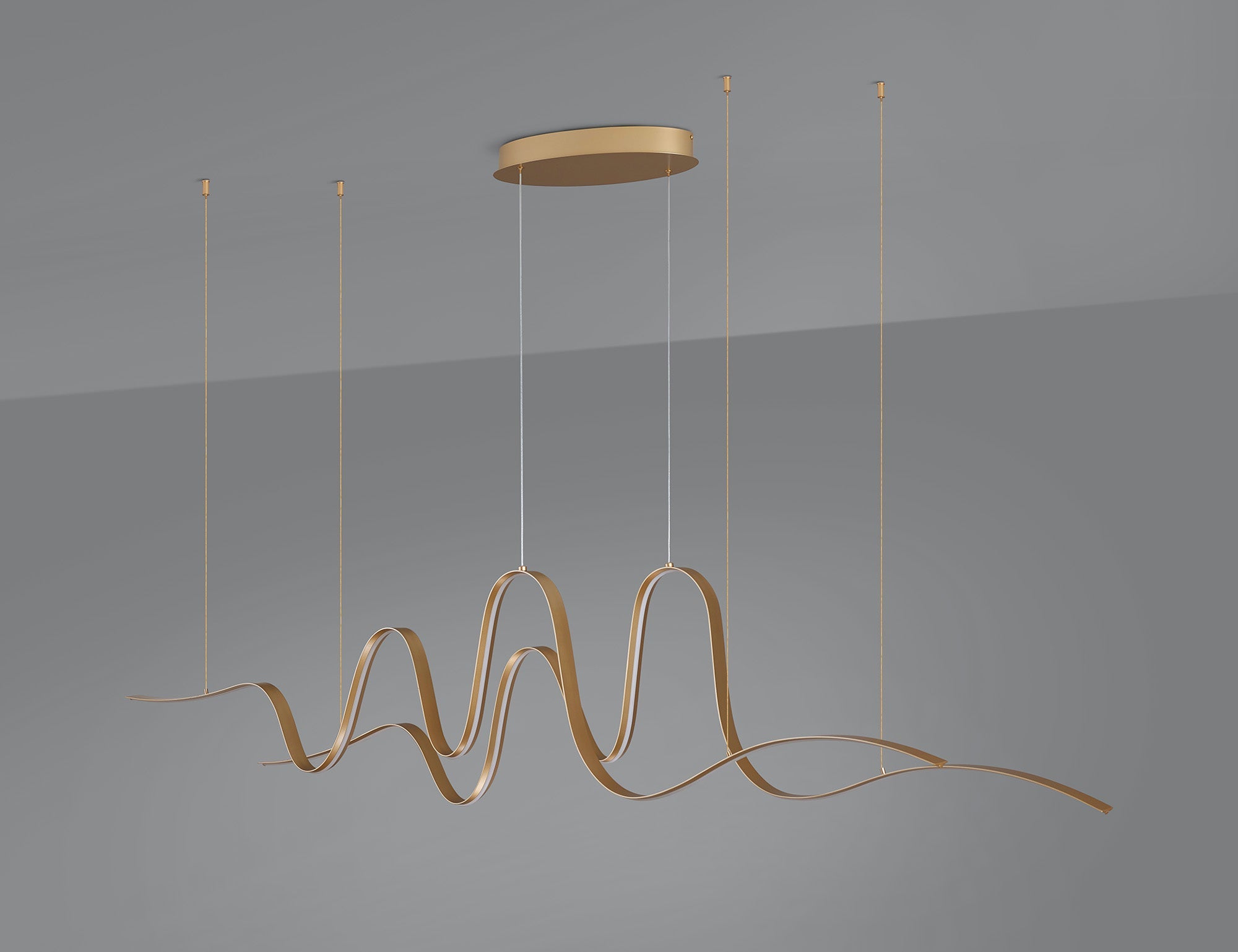 Luminosity Designs - Knot Double Wave Pendant, 1 x 65W LED, Triac Dimmable, 3000K, 3600lm - Luminosity Designs Ltd