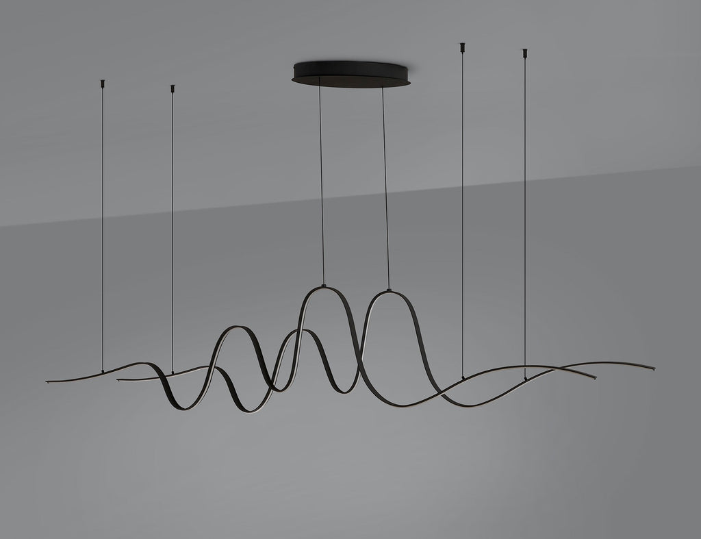 Luminosity Designs - Knot Double Wave Pendant, 1 x 65W LED, Triac Dimmable, 3000K, 3600lm - Luminosity Designs Ltd