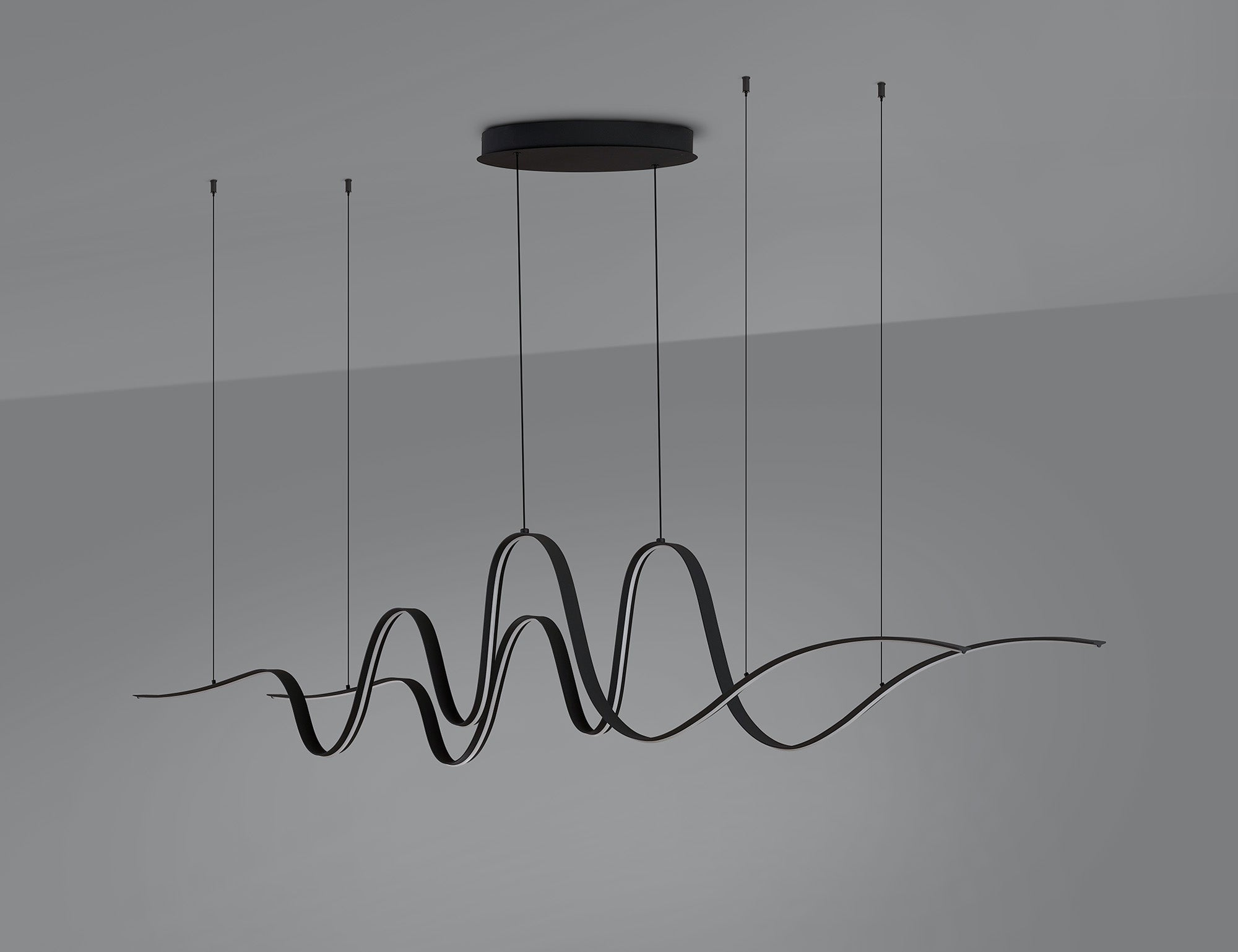 Luminosity Designs - Knot Double Wave Pendant, 1 x 65W LED, Triac Dimmable, 3000K, 3600lm - Luminosity Designs Ltd