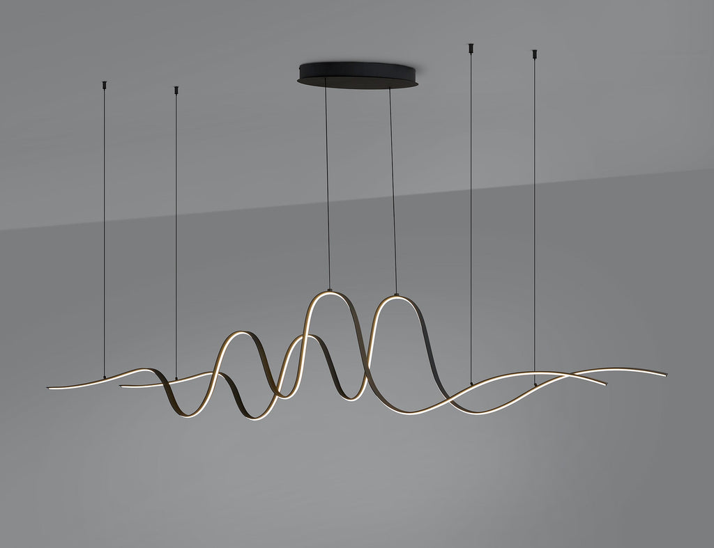 Luminosity Designs - Knot Double Wave Pendant, 1 x 65W LED, Triac Dimmable, 3000K, 3600lm - Luminosity Designs Ltd