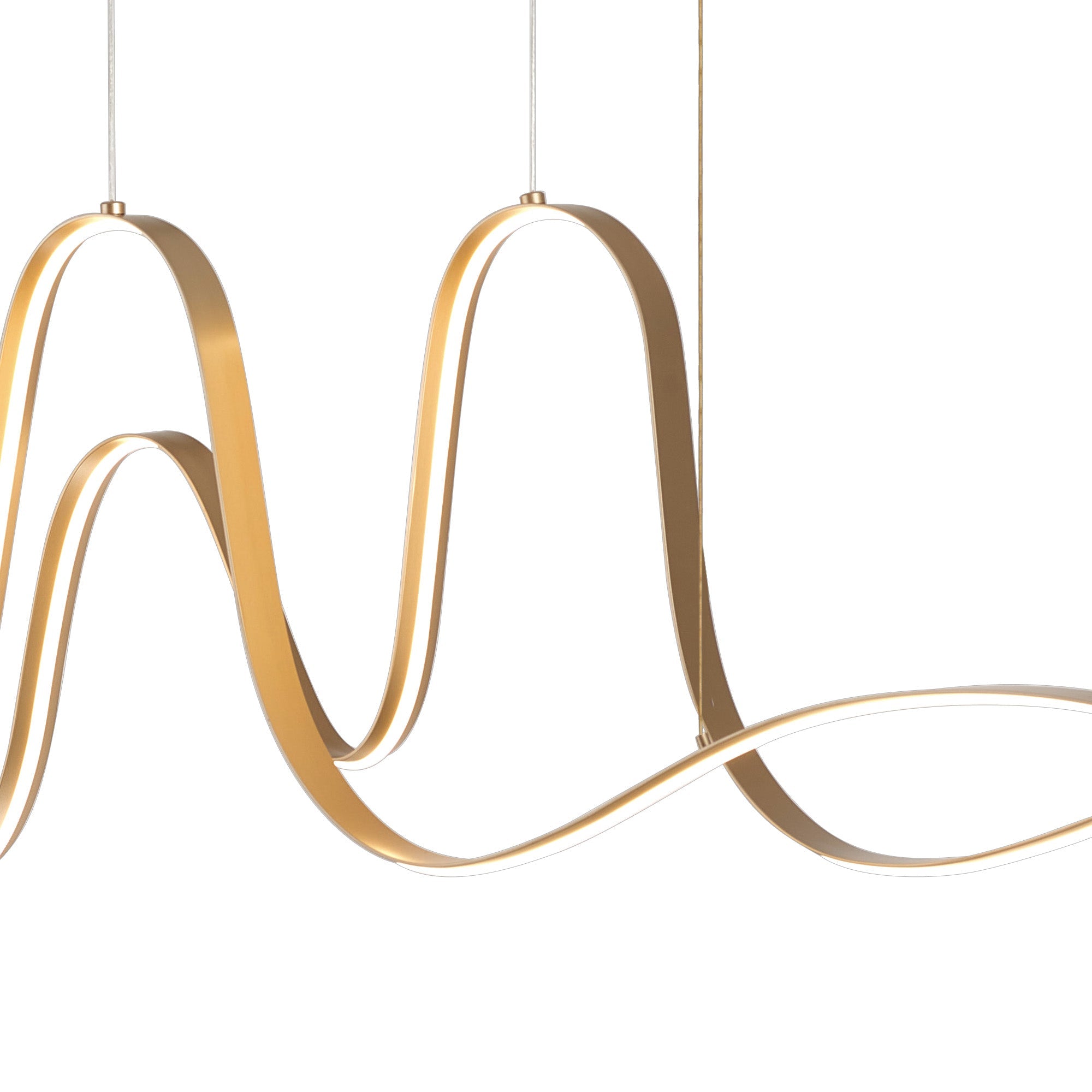 Luminosity Designs - Knot Double Wave Pendant, 1 x 65W LED, Triac Dimmable, 3000K, 3600lm - Luminosity Designs Ltd