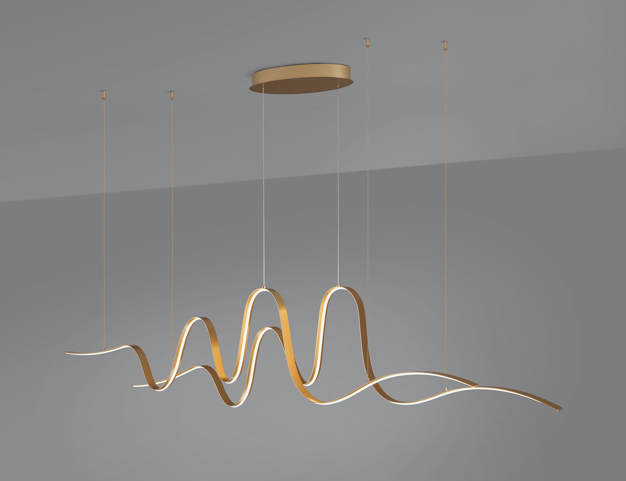 Luminosity Designs - Knot Double Wave Pendant, 1 x 65W LED, Triac Dimmable, 3000K, 3600lm - Luminosity Designs Ltd