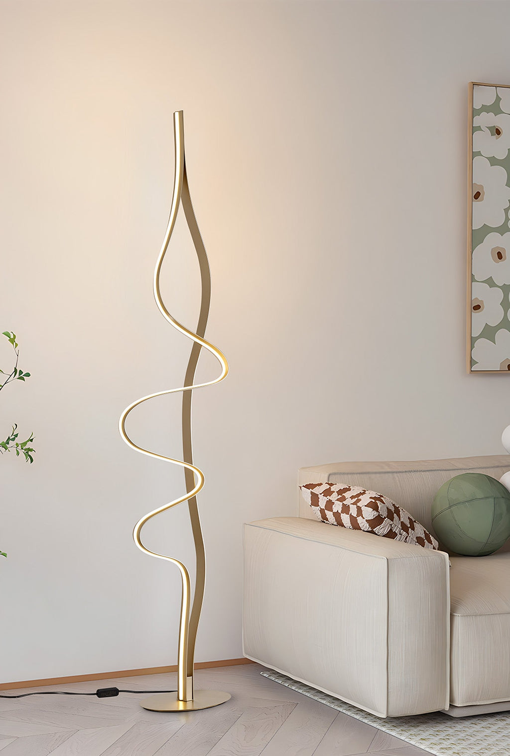 Luminosity Designs - Knot Loop Floor Light, 1 x 45W LED, In Line Dimmer, 3000K, 3000lm - Luminosity Designs Ltd