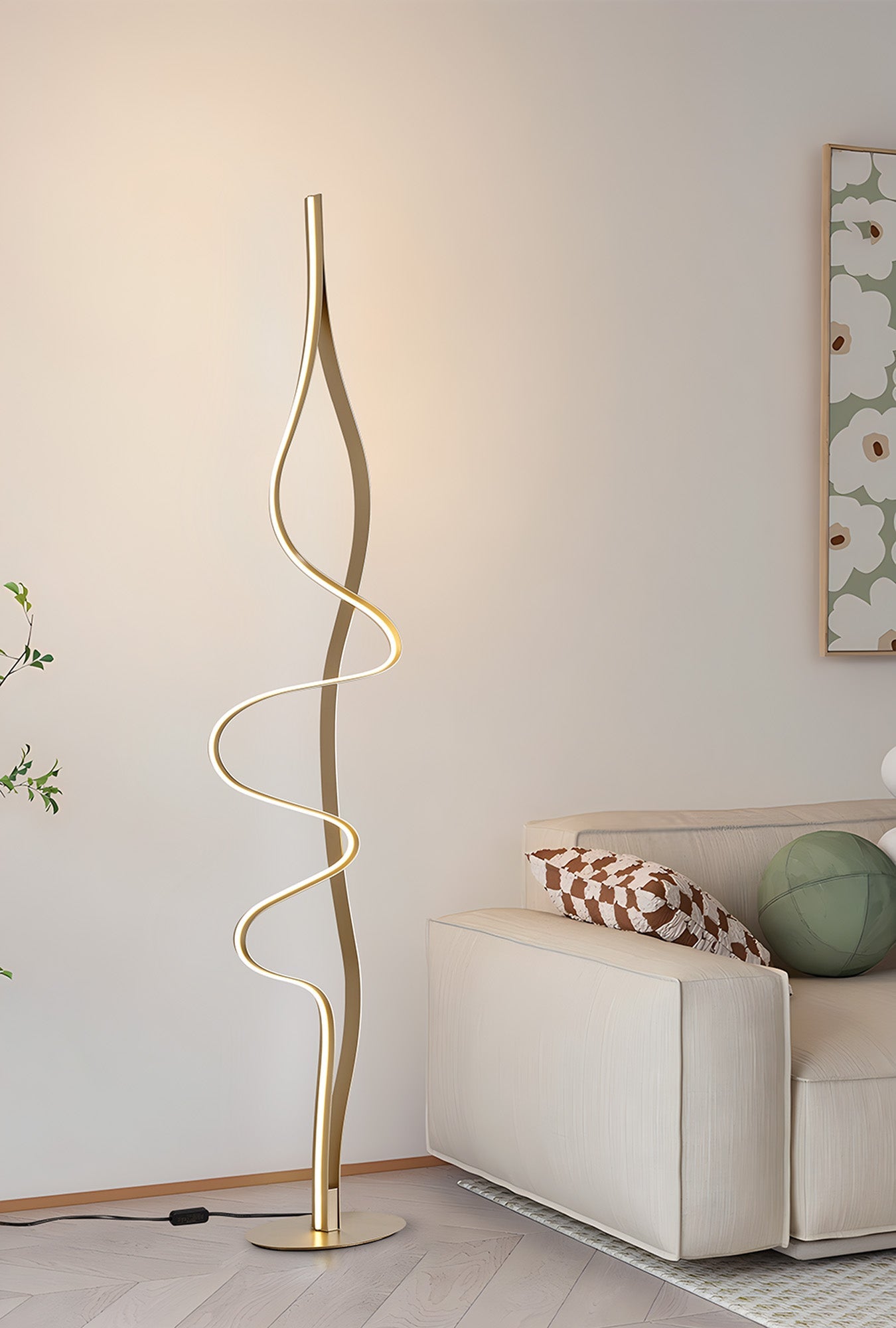 Luminosity Designs - Knot Loop Floor Light, 1 x 45W LED, In Line Dimmer, 3000K, 3000lm - Luminosity Designs Ltd