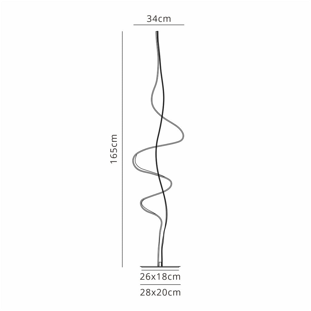Luminosity Designs - Knot Loop Floor Light, 1 x 45W LED, In Line Dimmer, 3000K, 3000lm - Luminosity Designs Ltd