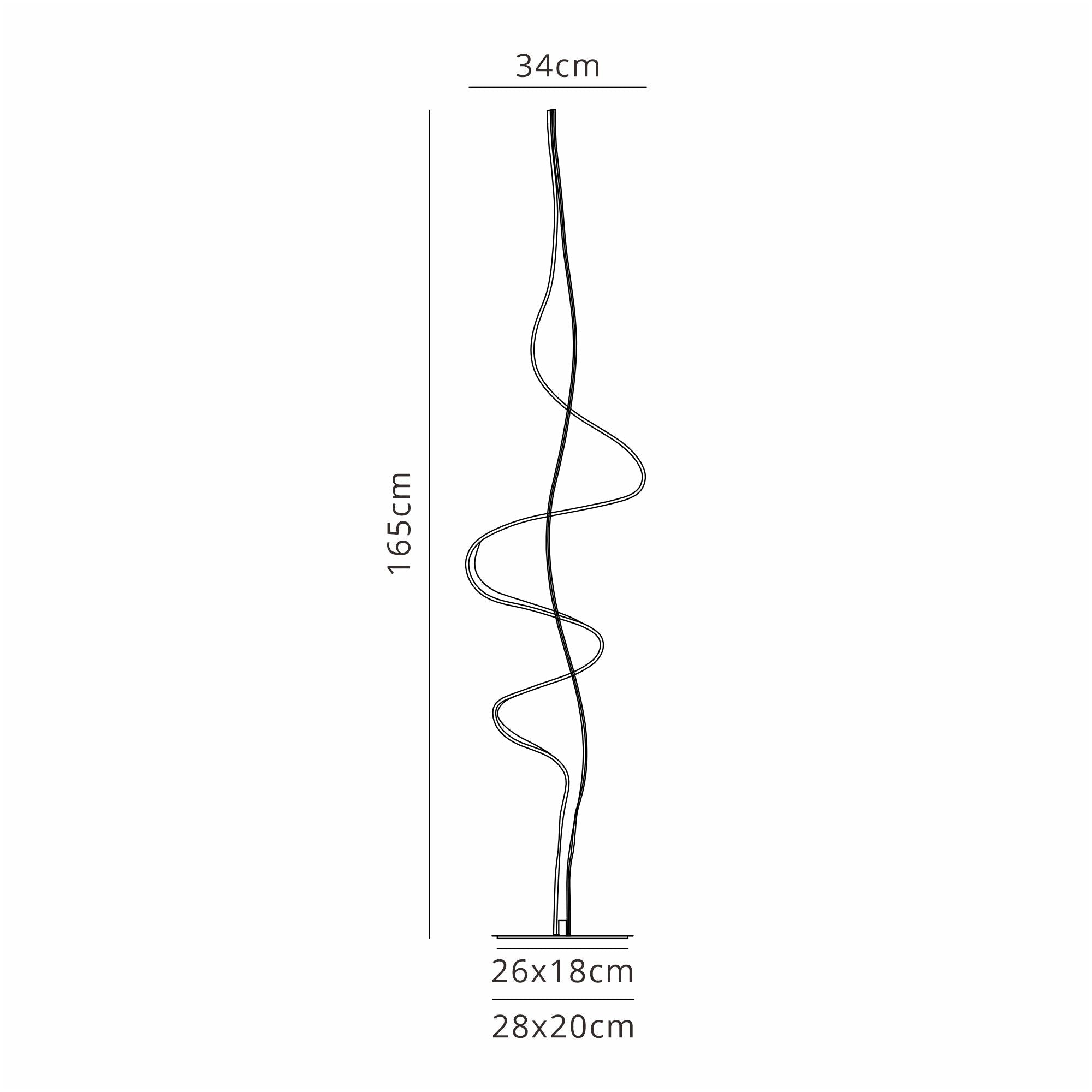 Luminosity Designs - Knot Loop Floor Light, 1 x 45W LED, In Line Dimmer, 3000K, 3000lm - Luminosity Designs Ltd