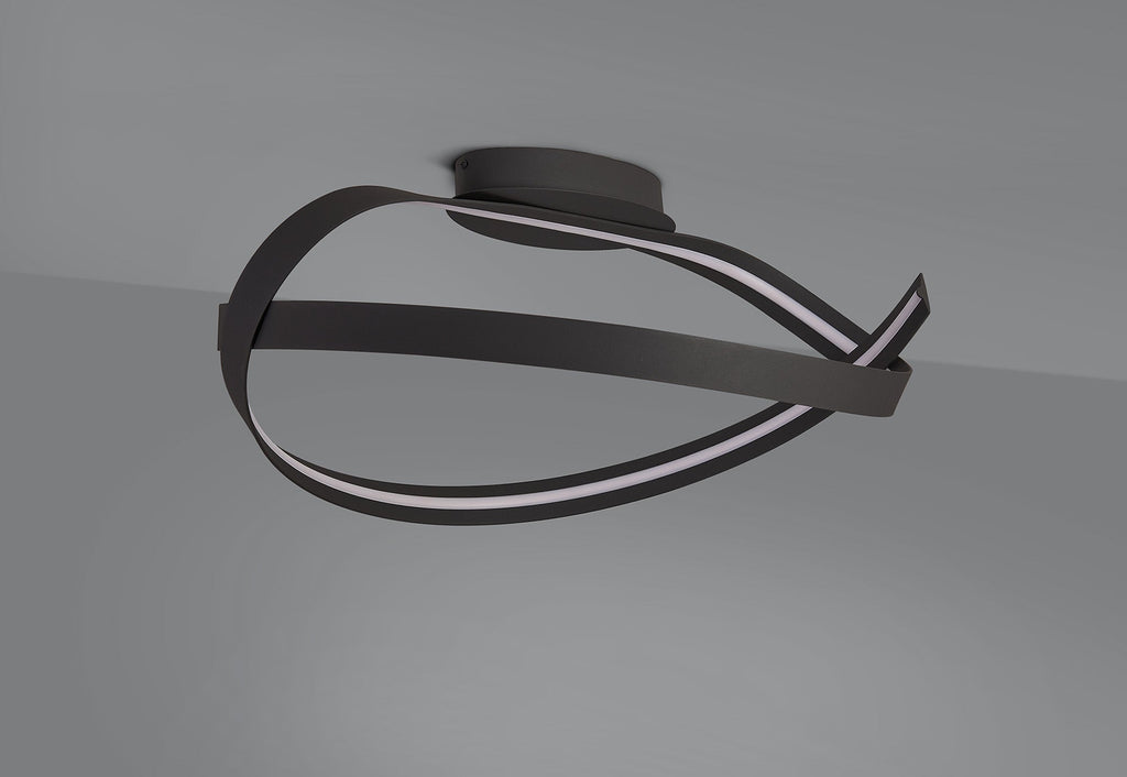 Luminosity Designs - Knot Loop Semi Flush Ceiling Light, 1 x 34W LED, Triac Dimmable, 3000K, 1900lm - Luminosity Designs Ltd