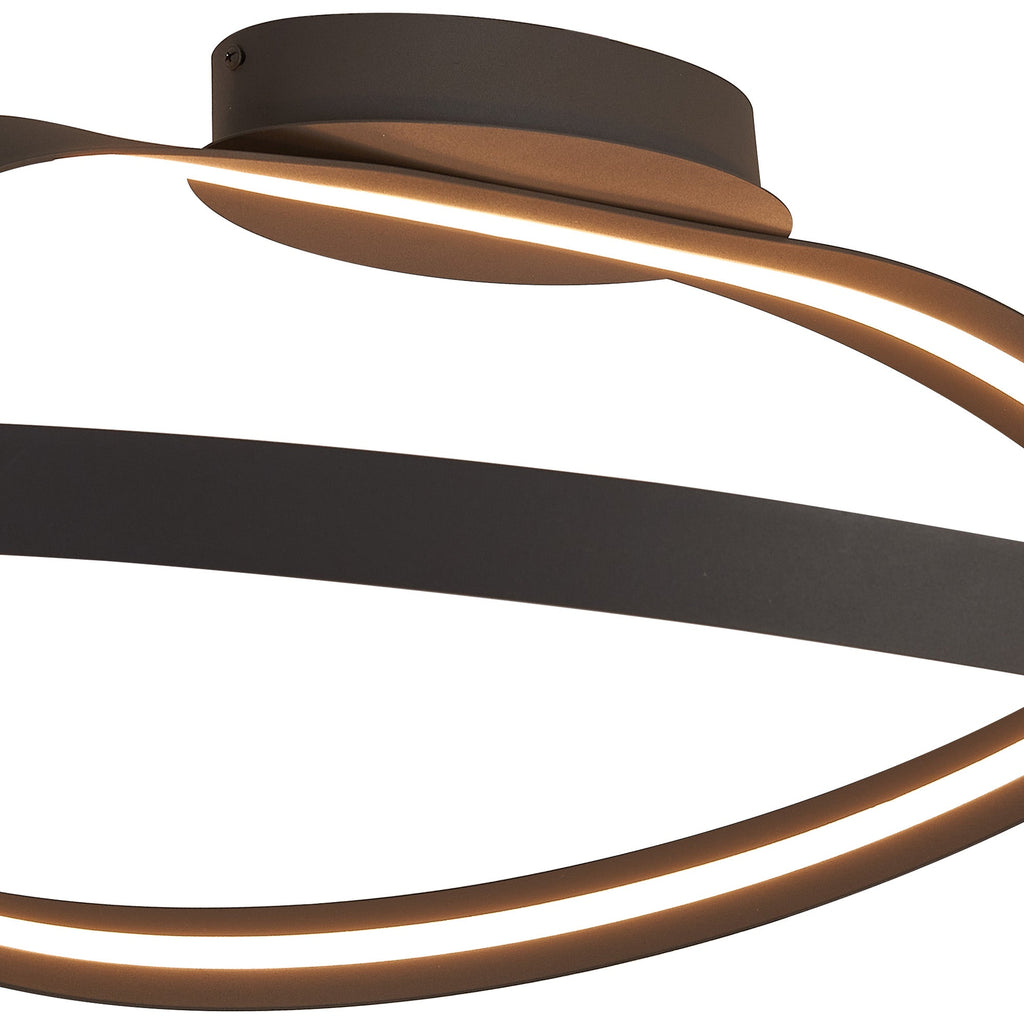Luminosity Designs - Knot Loop Semi Flush Ceiling Light, 1 x 34W LED, Triac Dimmable, 3000K, 1900lm - Luminosity Designs Ltd