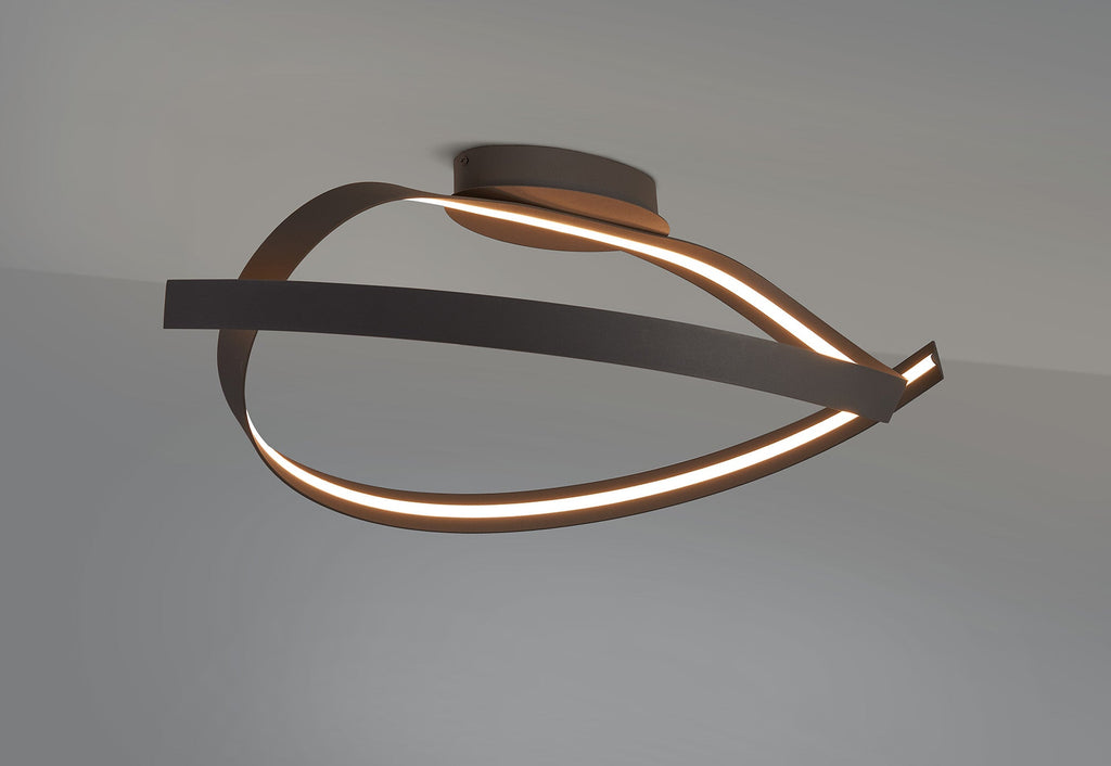 Luminosity Designs - Knot Loop Semi Flush Ceiling Light, 1 x 34W LED, Triac Dimmable, 3000K, 1900lm - Luminosity Designs Ltd