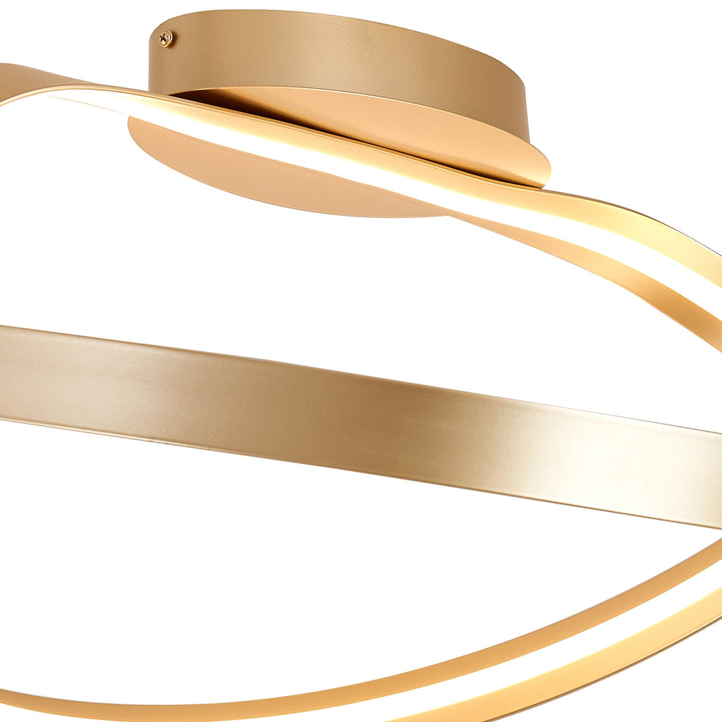 Luminosity Designs - Knot Loop Semi Flush Ceiling Light, 1 x 34W LED, Triac Dimmable, 3000K, 1900lm - Luminosity Designs Ltd