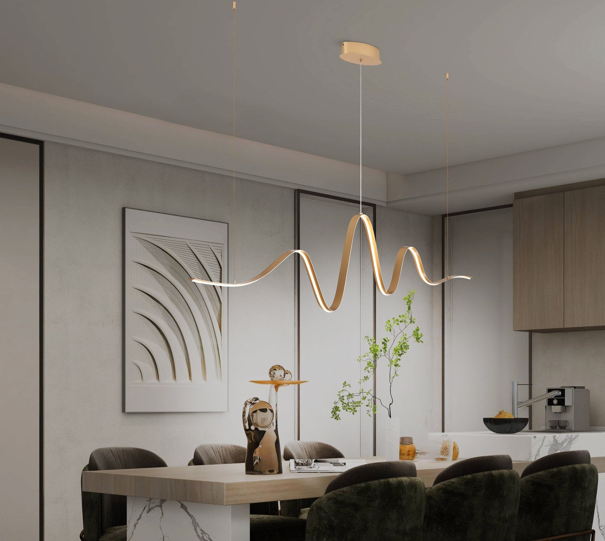 Luminosity Designs - Knot Wave Pendant, 1 x 34W LED, Triac Dimmable, 3000K, 2000lm - Luminosity Designs Ltd