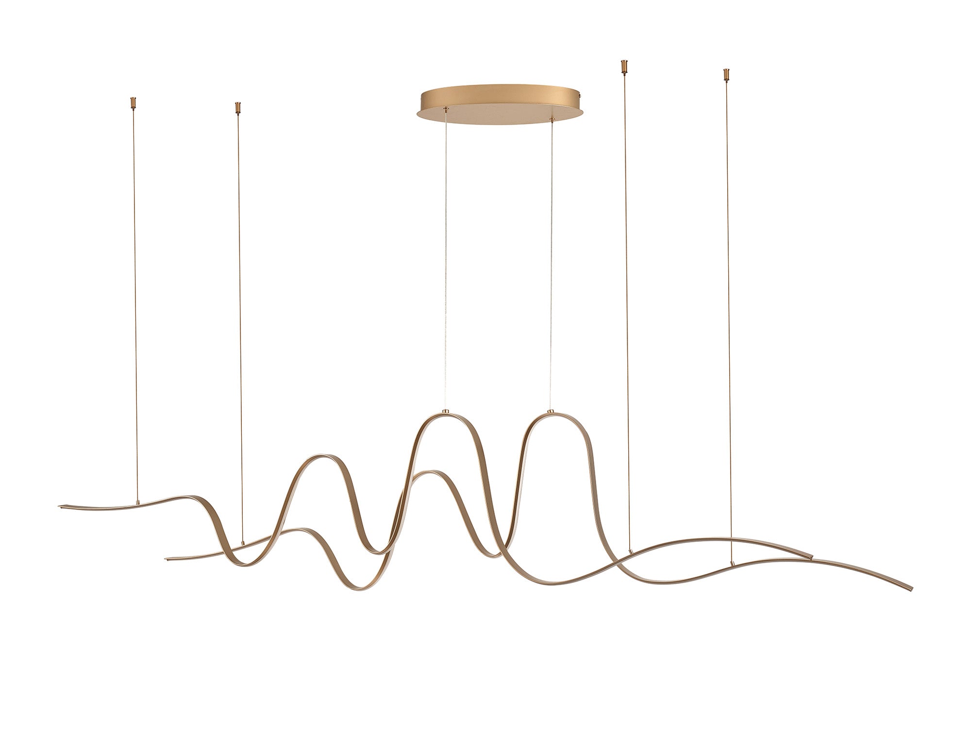 Knot Double Wave Pendant, 1 x 65W LED, Triac Dimmable, 3000K, 3600lm