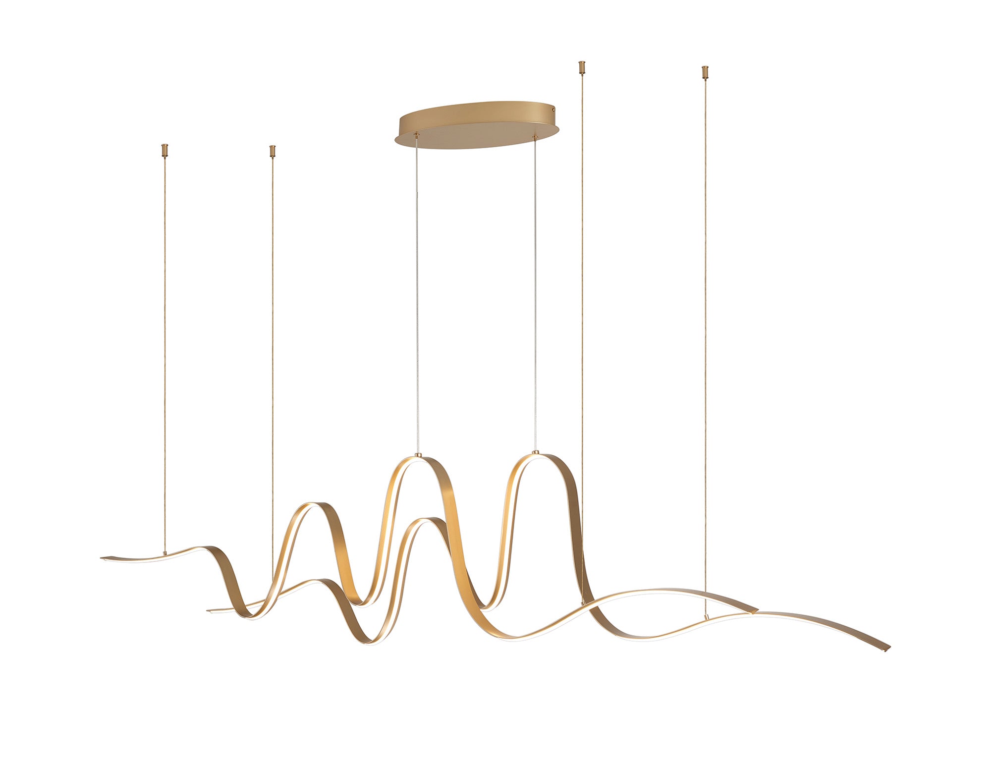 Knot Double Wave Pendant, 1 x 65W LED, Triac Dimmable, 3000K, 3600lm