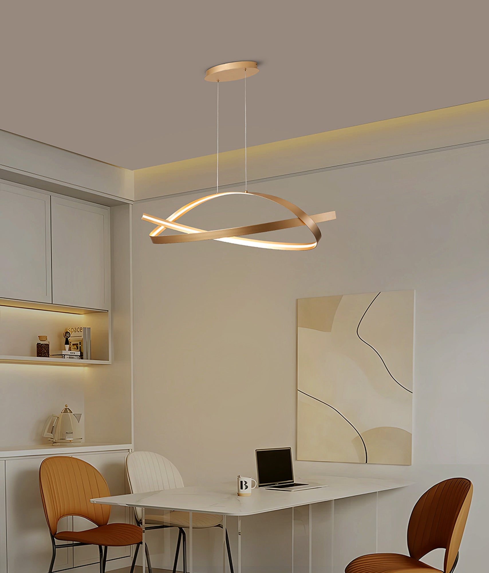 Knot Loop Pendant, 1 x 3W LED, Triac Dimmable, 3000K, 2400lm