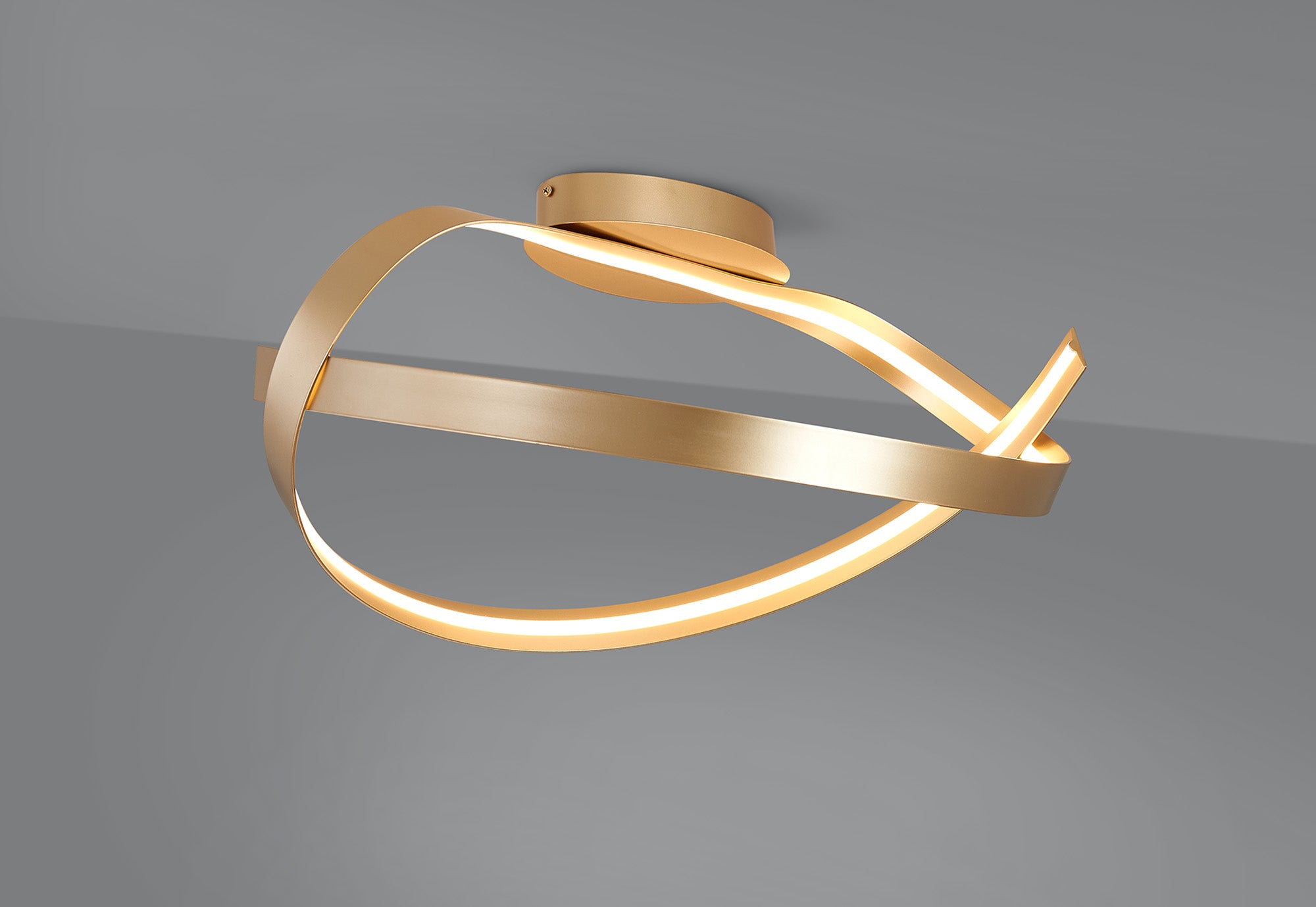 Knot Loop Semi Flush Ceiling Light, 1 x 34W LED, Triac Dimmable, 3000K, 1900lm