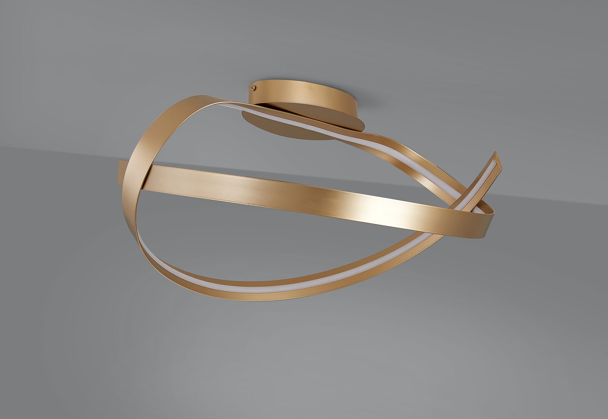 Knot Loop Semi Flush Ceiling Light, 1 x 34W LED, Triac Dimmable, 3000K, 1900lm