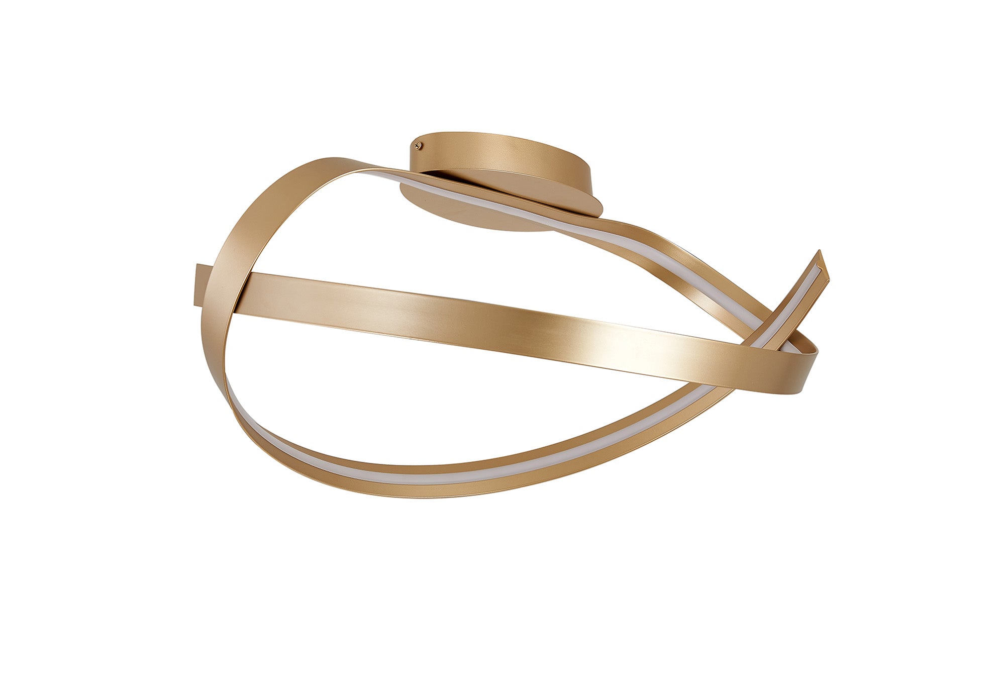 Knot Loop Semi Flush Ceiling Light, 1 x 34W LED, Triac Dimmable, 3000K, 1900lm