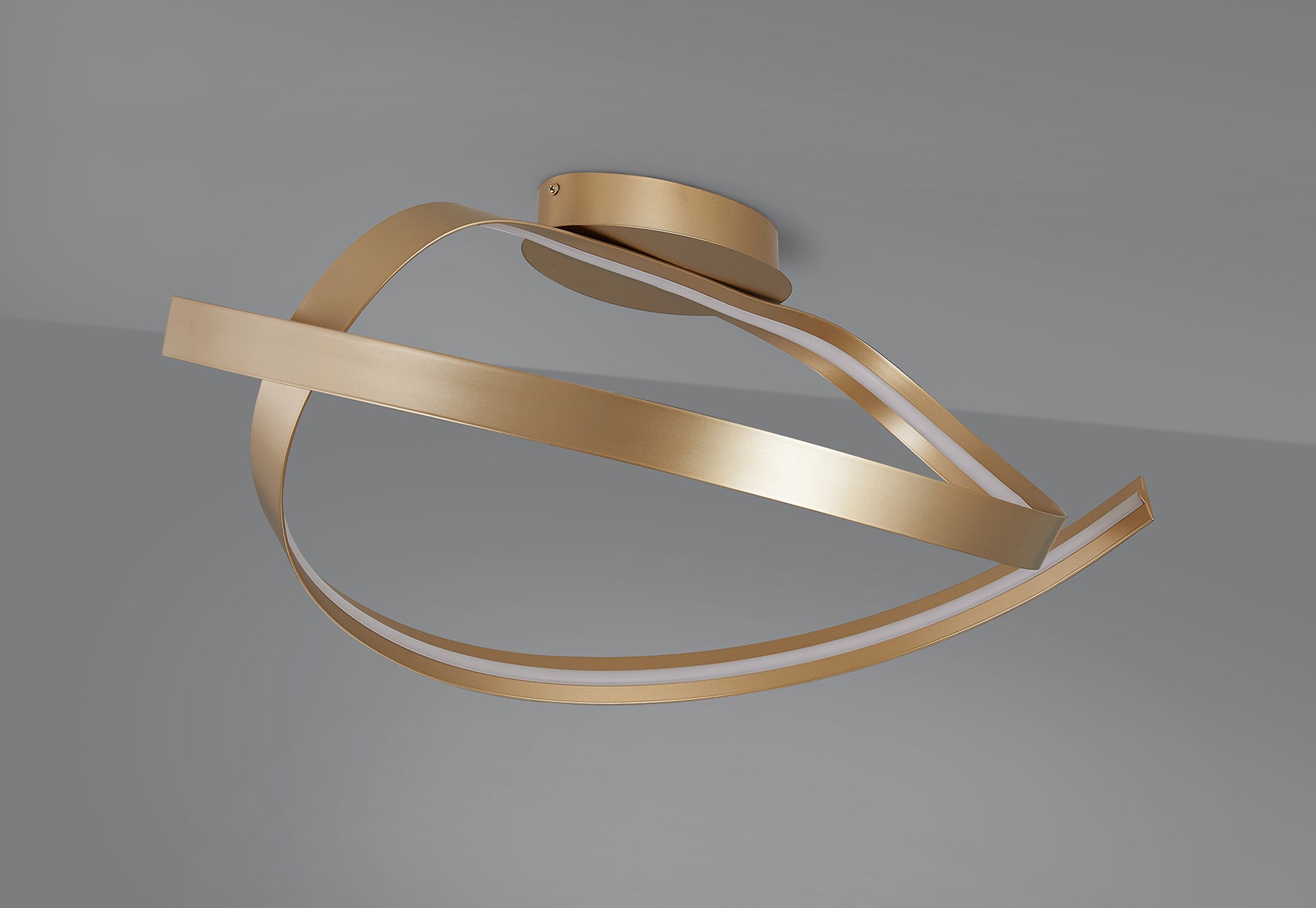 Knot Loop Semi Flush Ceiling Light, 1 x 34W LED, Triac Dimmable, 3000K, 1900lm