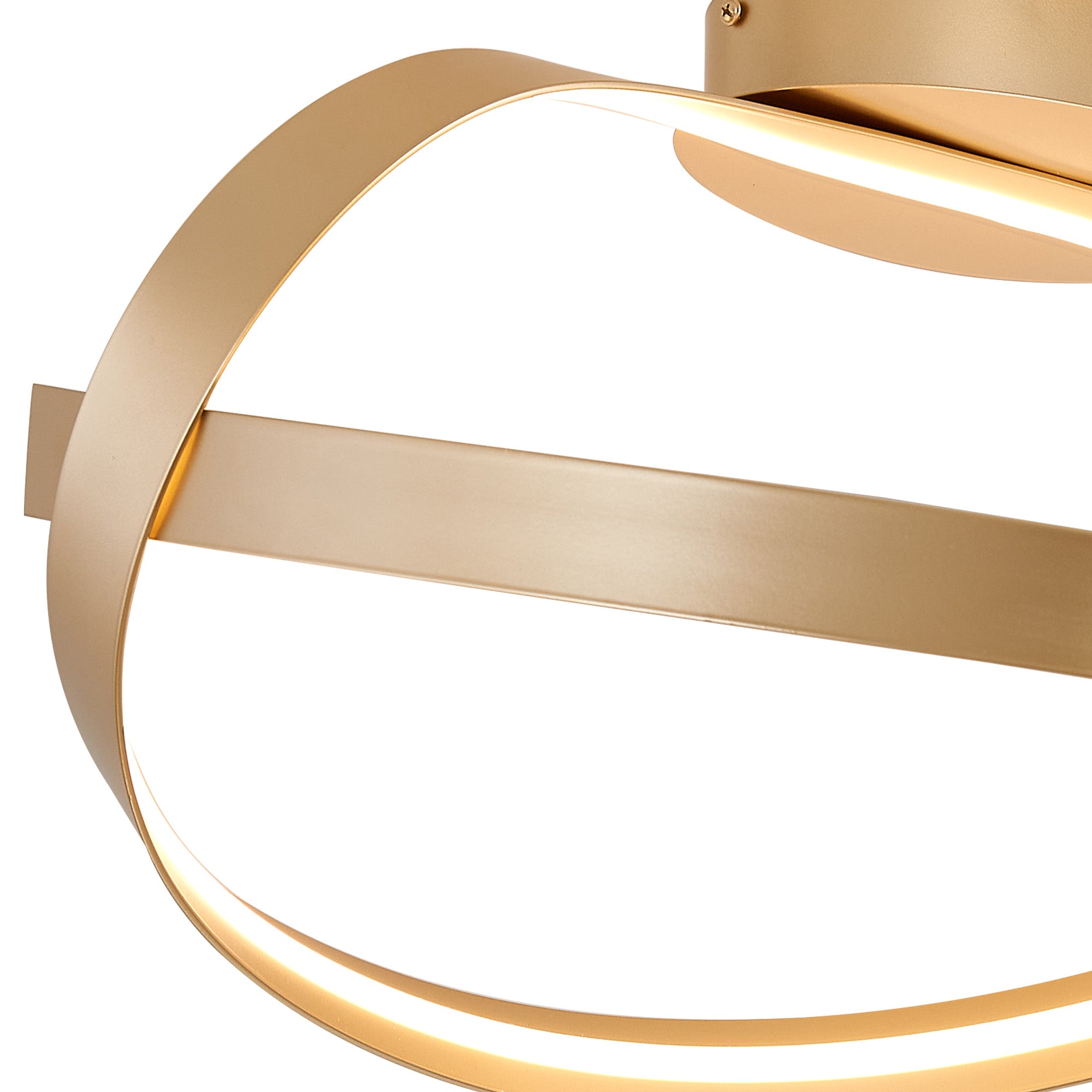 Knot Loop Semi Flush Ceiling Light, 1 x 34W LED, Triac Dimmable, 3000K, 1900lm