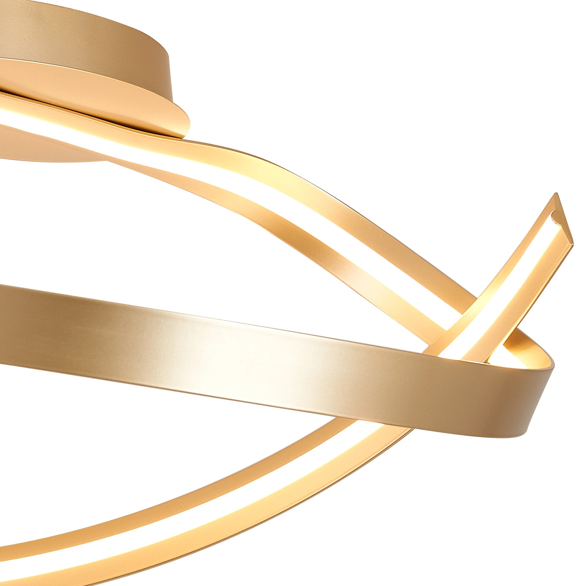 Knot Loop Semi Flush Ceiling Light, 1 x 34W LED, Triac Dimmable, 3000K, 1900lm