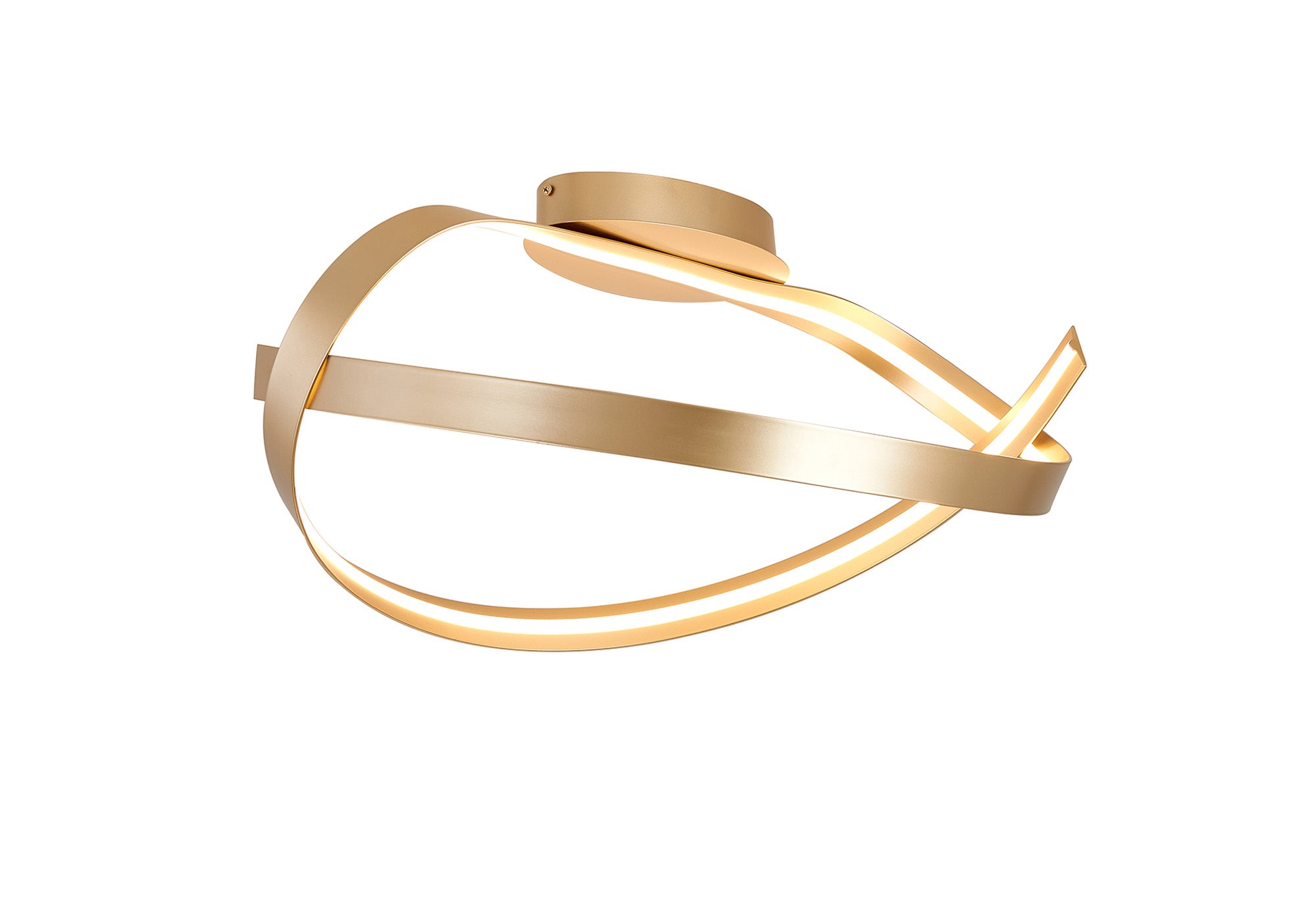 Knot Loop Semi Flush Ceiling Light, 1 x 34W LED, Triac Dimmable, 3000K, 1900lm