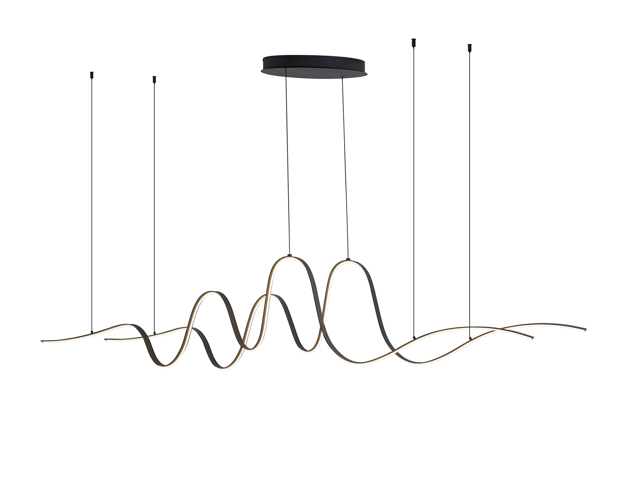 Knot Double Wave Pendant, 1 x 65W LED, Triac Dimmable, 3000K, 3600lm