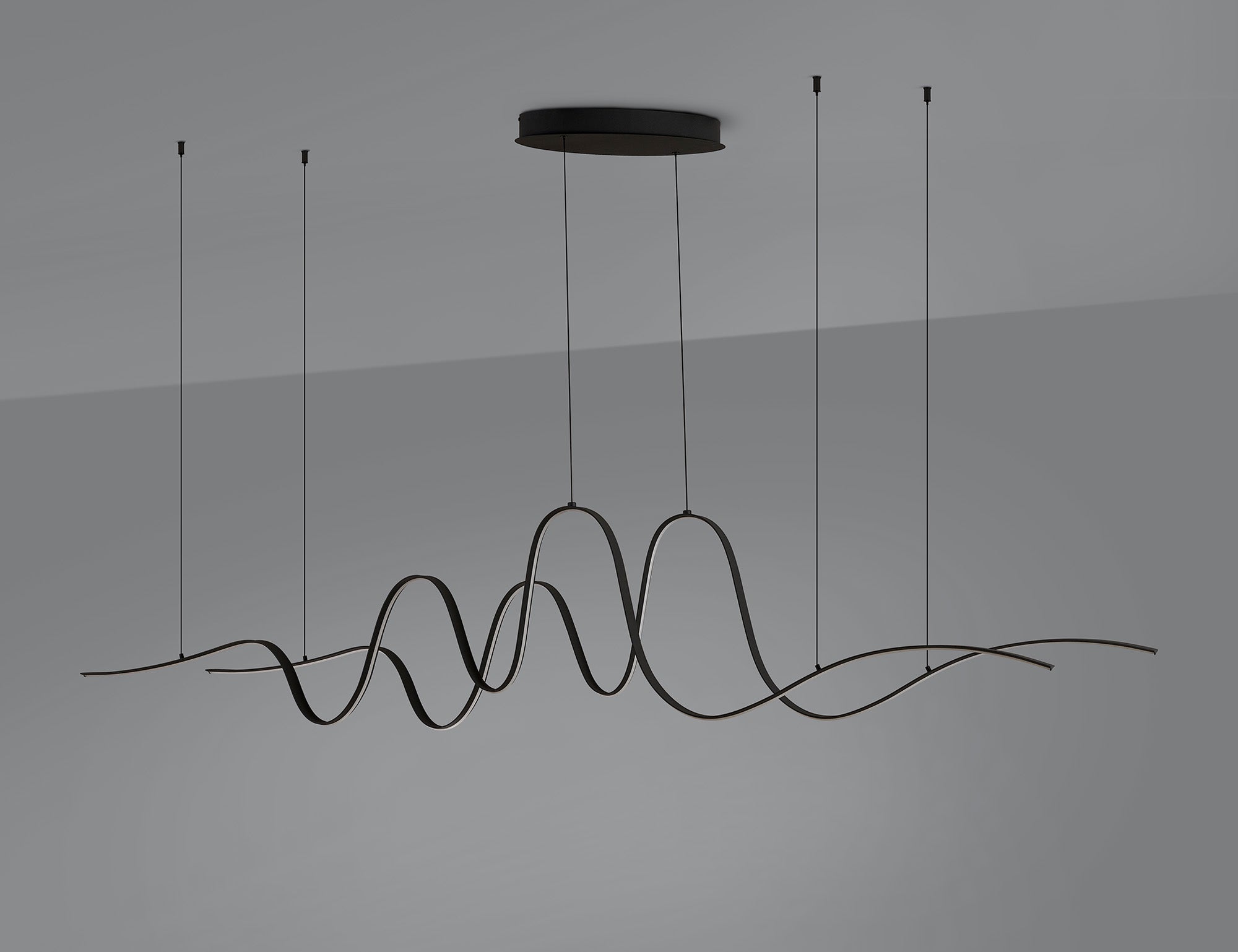 Knot Double Wave Pendant, 1 x 65W LED, Triac Dimmable, 3000K, 3600lm
