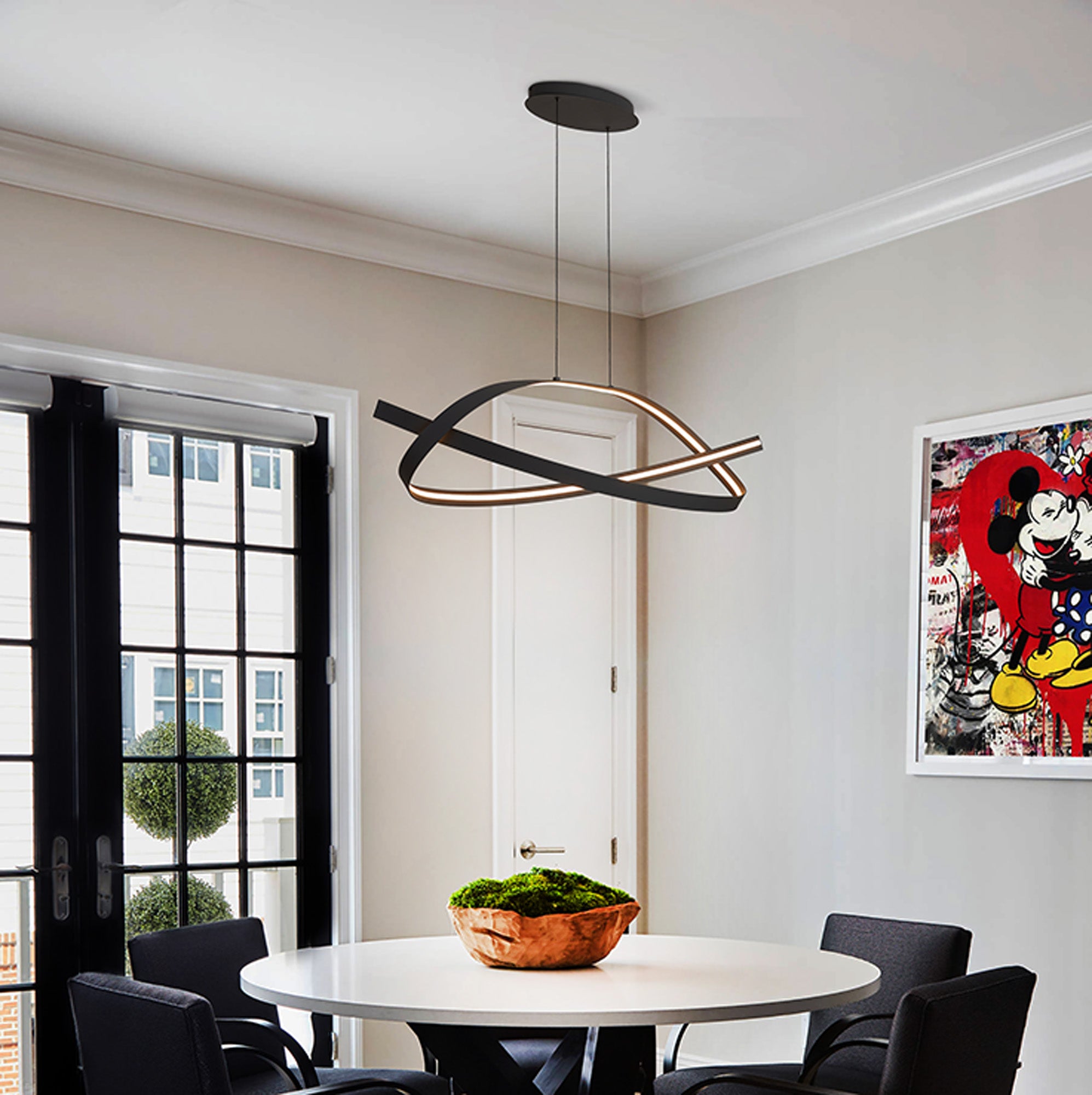 Knot Loop Pendant, 1 x 3W LED, Triac Dimmable, 3000K, 2400lm