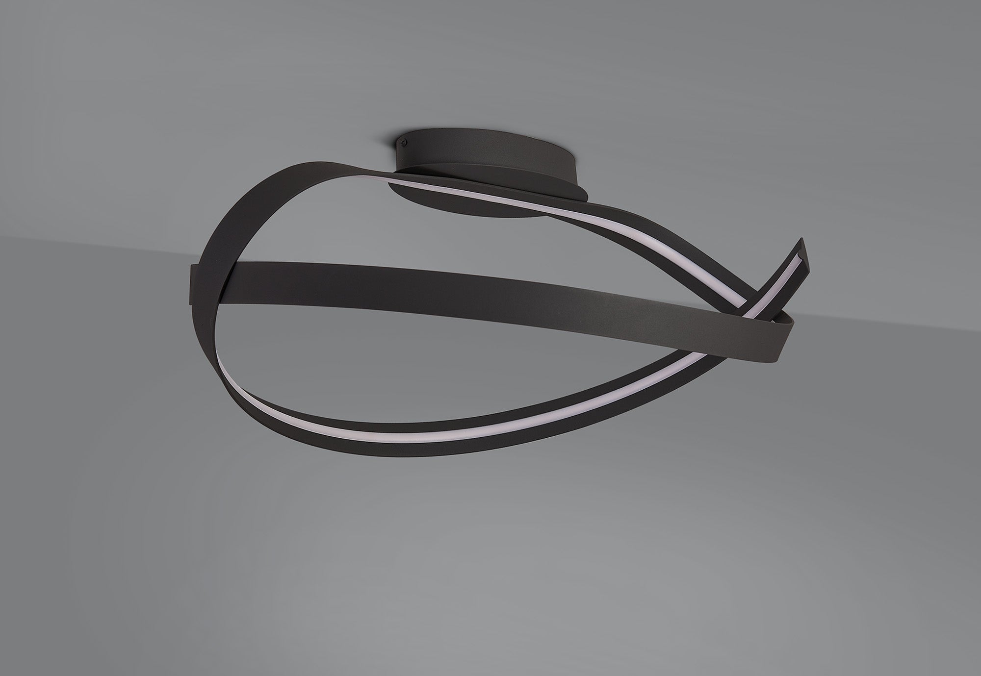 Knot Loop Semi Flush Ceiling Light, 1 x 34W LED, Triac Dimmable, 3000K, 1900lm