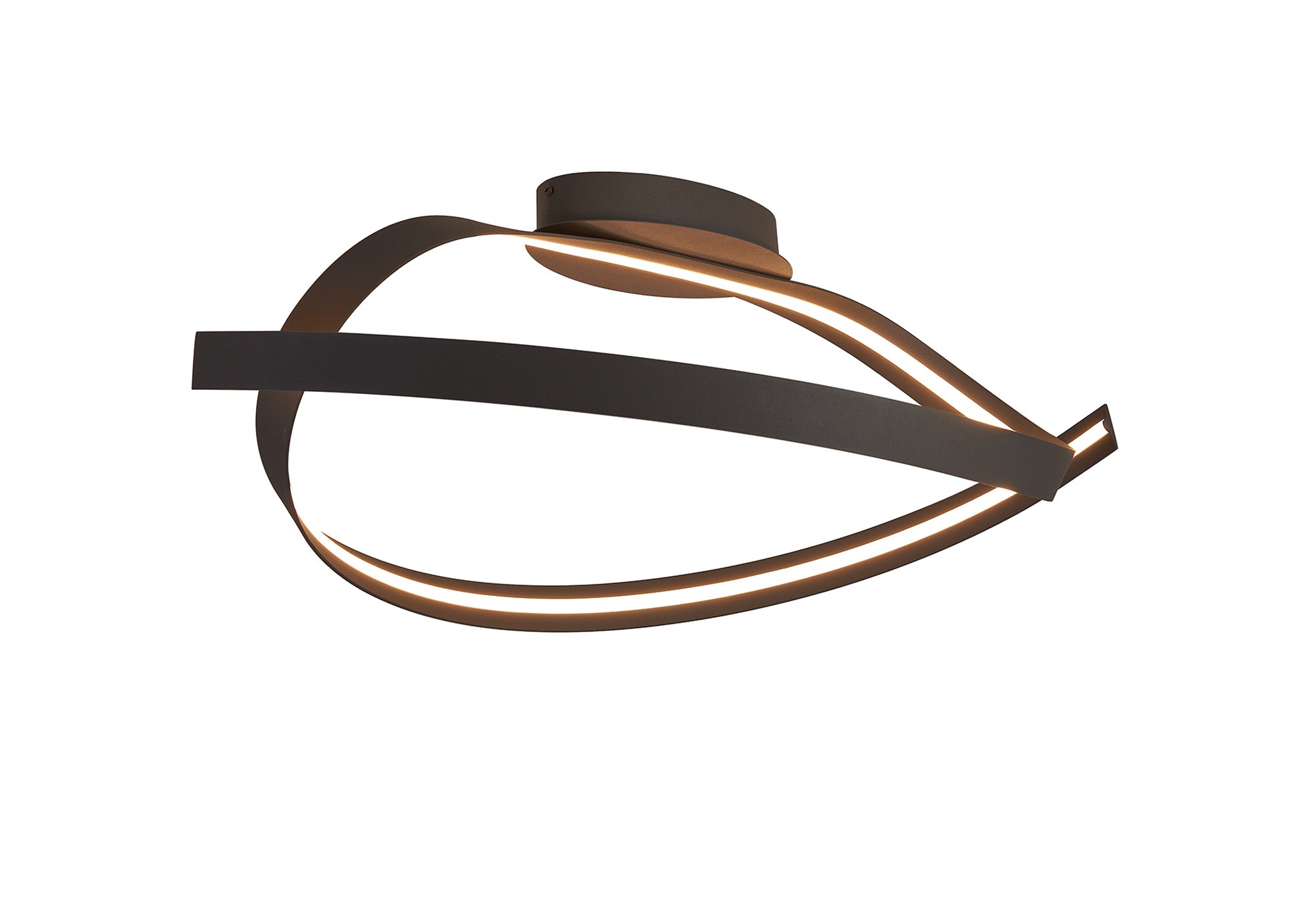 Knot Loop Semi Flush Ceiling Light, 1 x 34W LED, Triac Dimmable, 3000K, 1900lm