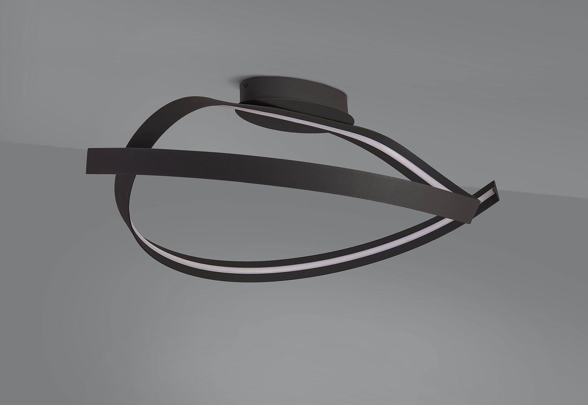 Knot Loop Semi Flush Ceiling Light, 1 x 34W LED, Triac Dimmable, 3000K, 1900lm